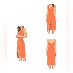 C/MEO COLLECTIVE SEXY Gorgeous Side Ruched Designer Dress L